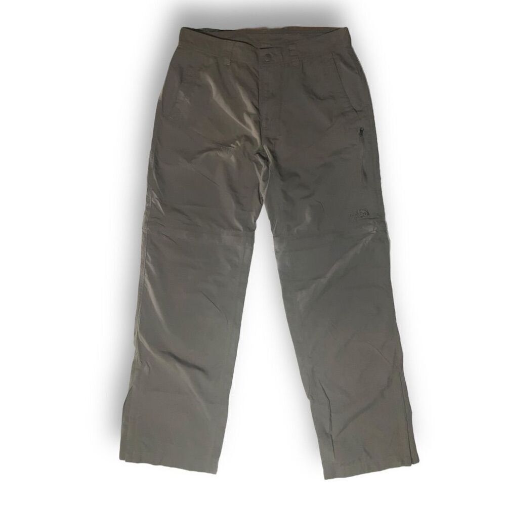 🏕️ The North Face Zip-Off Convertible Hiking Pants 🌲 Green Nylon Size 32